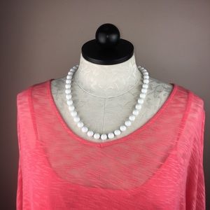 Perfect Summer White bead 25" Necklace